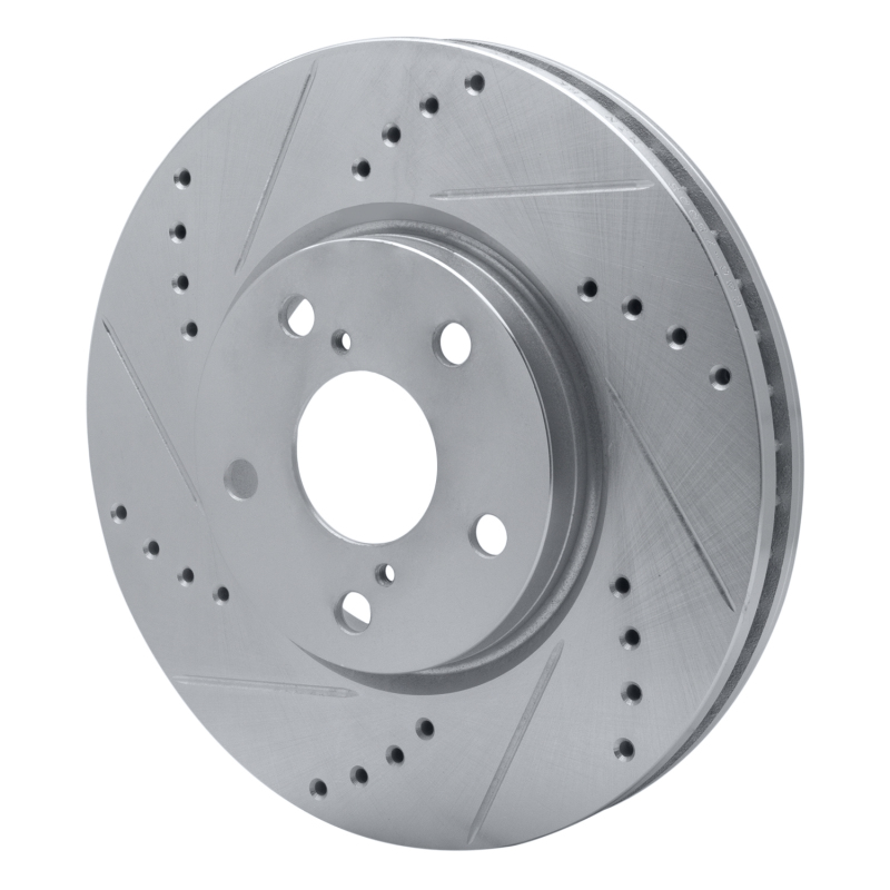 Lexus IS300 Brake Rotor (1) - Front Left - R1 Concepts - Drilled & Slotted - Silver - `92-`10